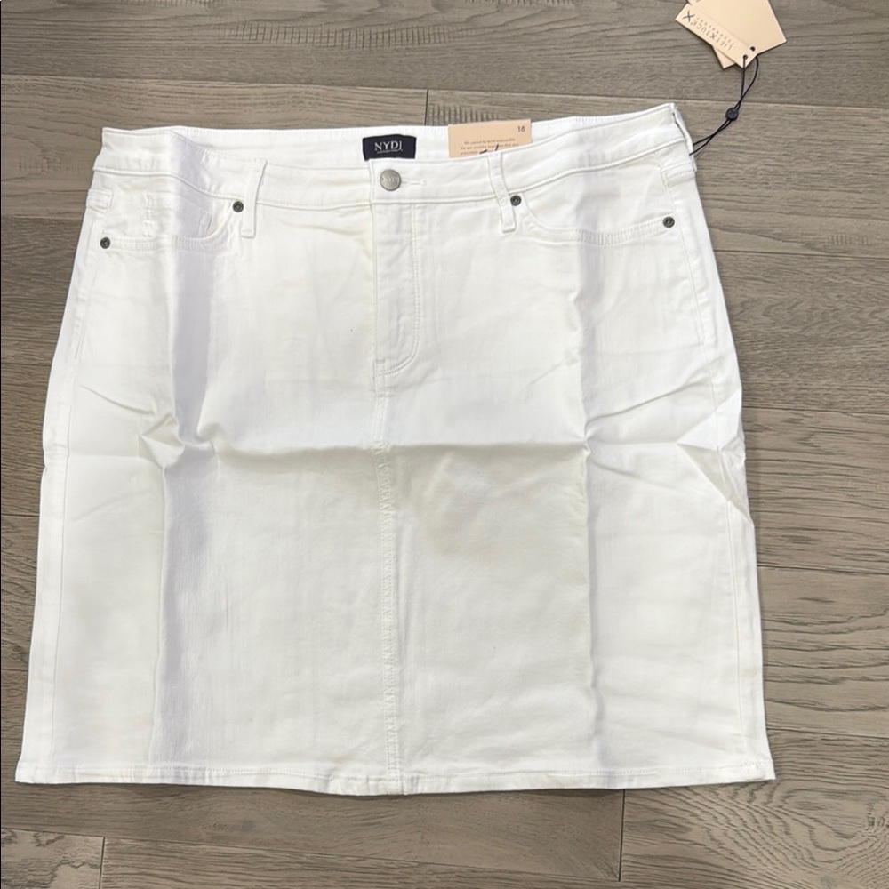 NYDJ White Knee-Length Pencil Skirt